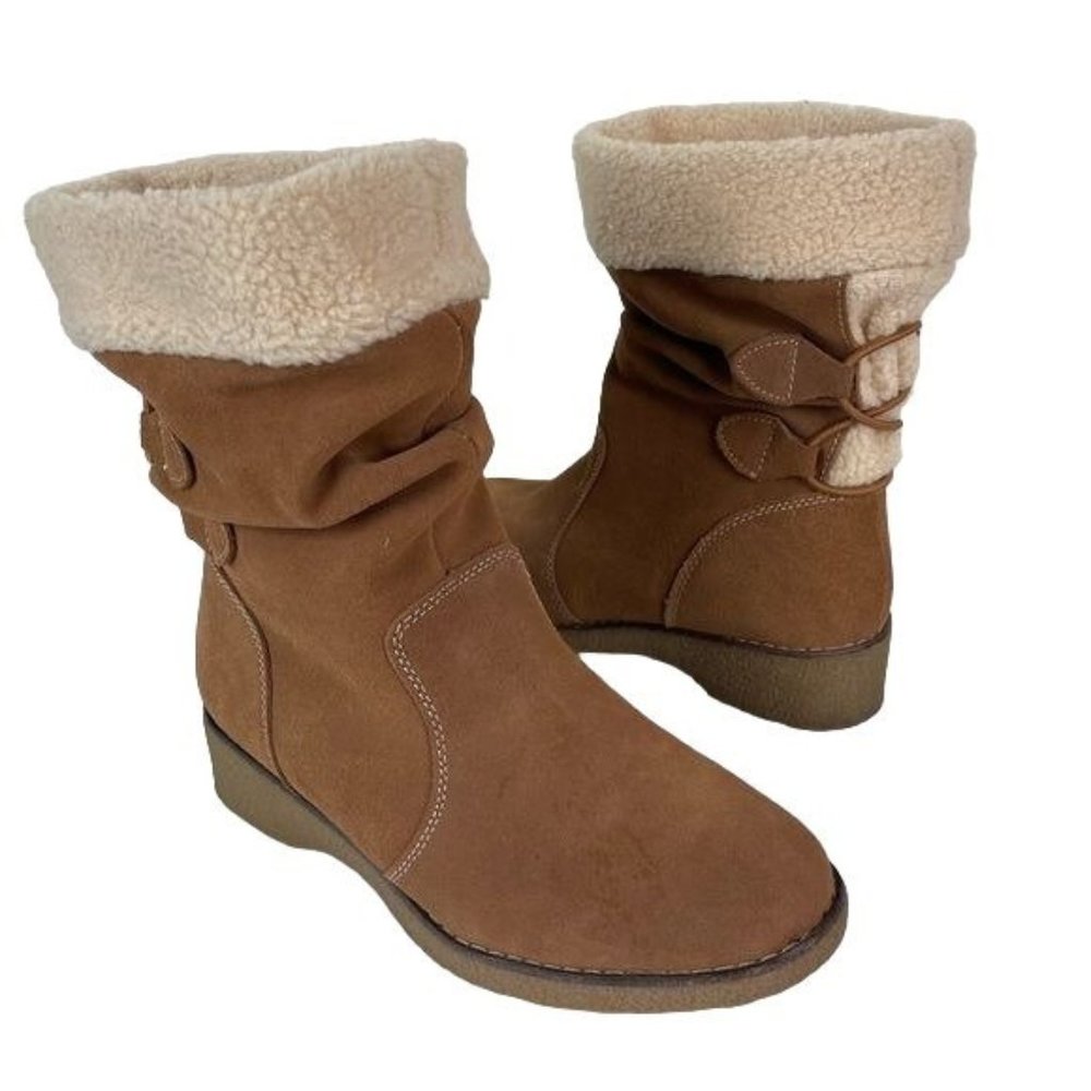 Lands’ End Brown & Cream Boots, Sz 7B